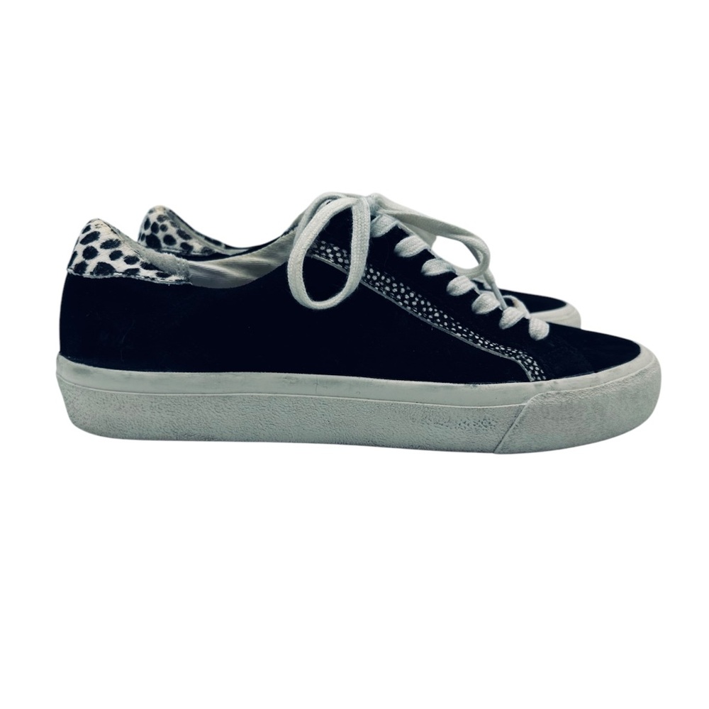 Madewell "Sidewalk" Sneakers Shoes Spotted Calf Hair Trim Casual Shoes 7.5 Black